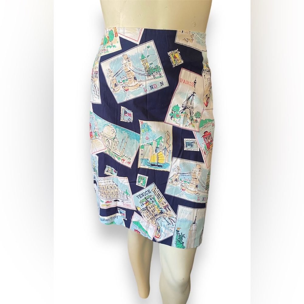 Talbots size 14 postage stamp and postcard skirt, NWOT